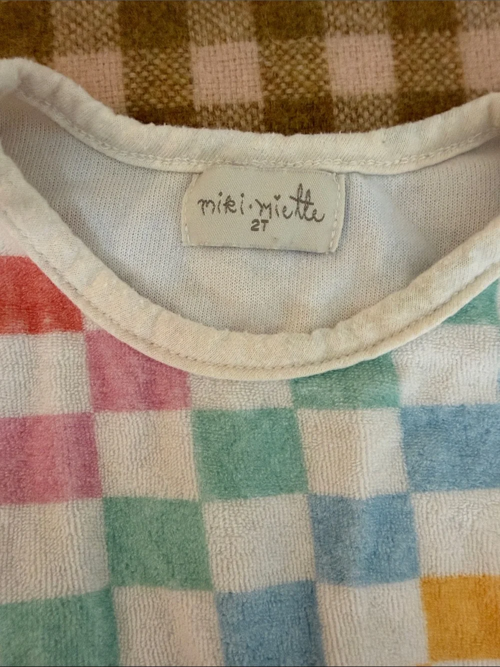 Miki Miette Rainbow Checked Dress